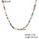 Multi colored rice bead bead bead stainless steel necklace