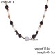 Handmade bead natural stone stainless steel necklace