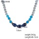 Blue natural stone stainless steel necklace