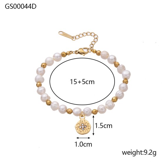Pearl stainless steel bracelet