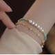 Colored natural stone stainless steel bracelet