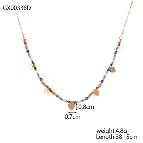 Beaded stainless steel necklace