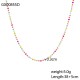 Multi colored rice bead bead bead stainless steel necklace