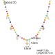Multi colored rice bead bead bead stainless steel necklace