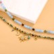 Beaded Stacked Sunflower Stainless Steel Necklace