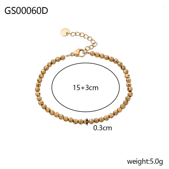 Gold plated stainless steel bracelet