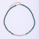 Colorful natural stone stainless steel necklace