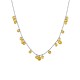 Round zircon colored diamond stainless steel necklace