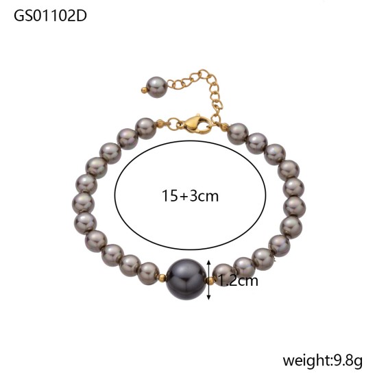 Pearl stainless steel bracelet