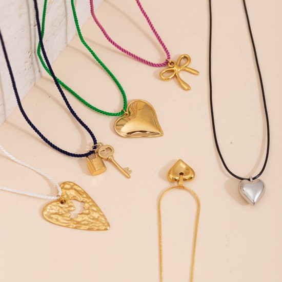 Love bow stainless steel necklace