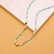 Natural stone bead stainless steel necklace