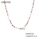Beaded natural stone stainless steel necklace