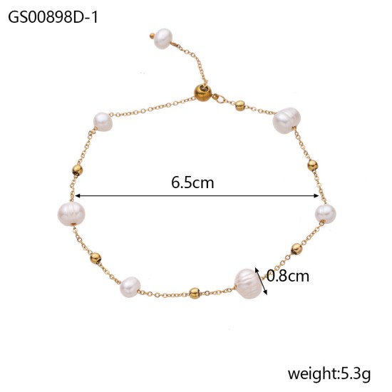 Pearl stainless steel bracelet