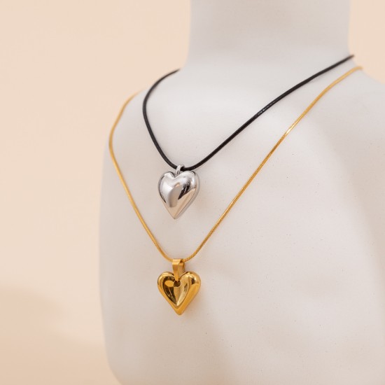 Love bow stainless steel necklace