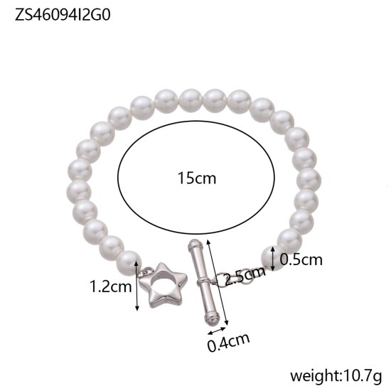 Pearl stainless steel bracelet