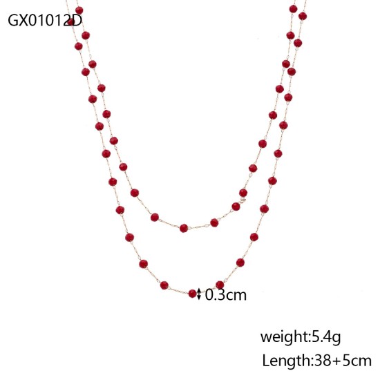 Colorful natural stone layered necklace