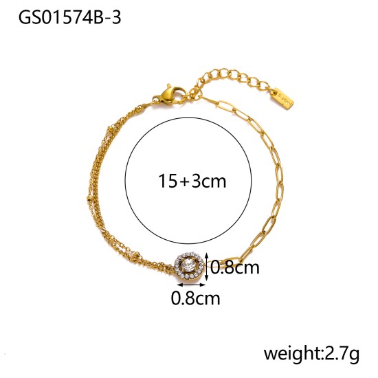 Zircon pendant stainless steel necklace