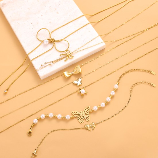 Butterfly stainless steel necklace