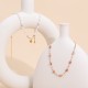 Natural stone stainless steel necklace