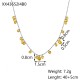Round zircon colored diamond stainless steel necklace