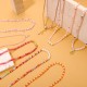 Colorful natural stone stainless steel necklace