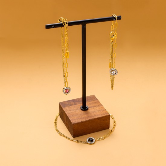 Zircon pendant stainless steel necklace