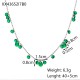 Round zircon colored diamond stainless steel necklace