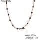 Handmade bead natural stone stainless steel necklace