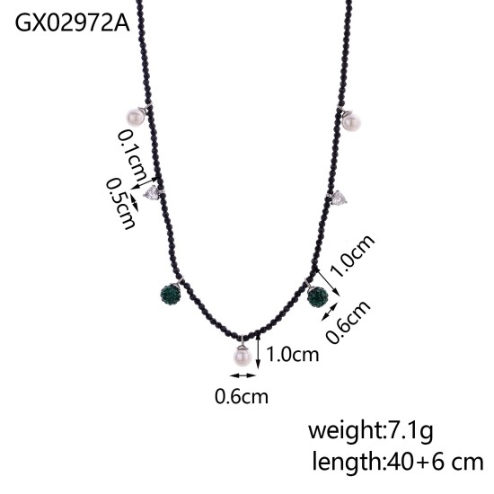 Bow bead stainless steel necklace