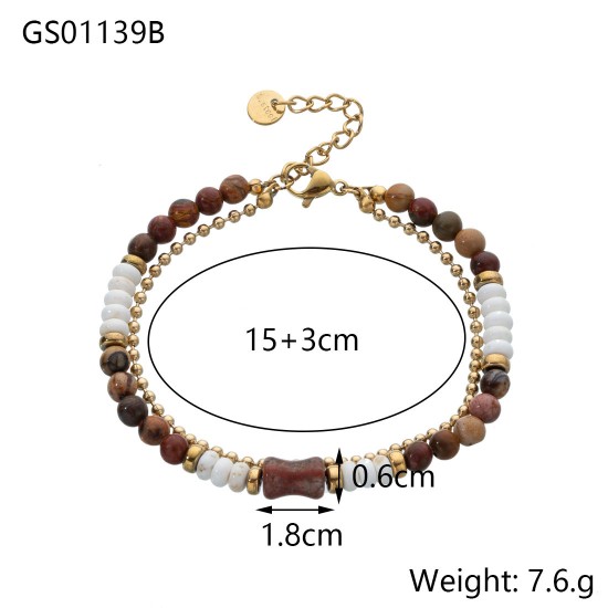 Natural stone bead bracelet