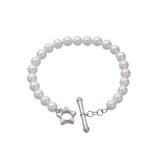 Pearl stainless steel bracelet