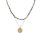 Natural stone pendant stainless steel necklace