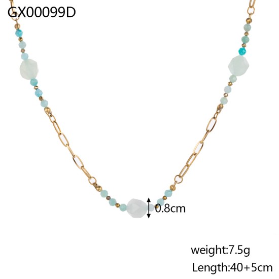 Colorful natural stone pendant necklace