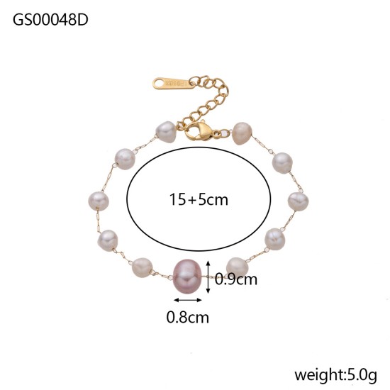 Pearl stainless steel bracelet