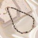 Colorful natural stone stainless steel necklace