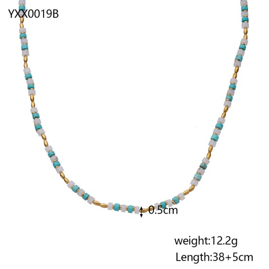 Colorful natural stone layered necklace
