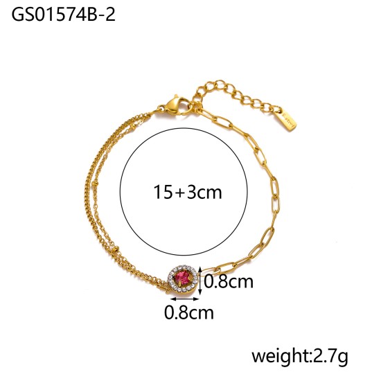 Zircon pendant stainless steel necklace