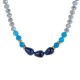 Blue natural stone stainless steel necklace