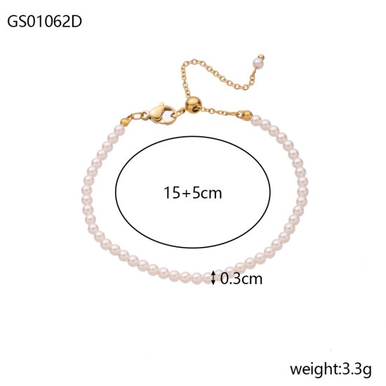 Pearl stainless steel bracelet
