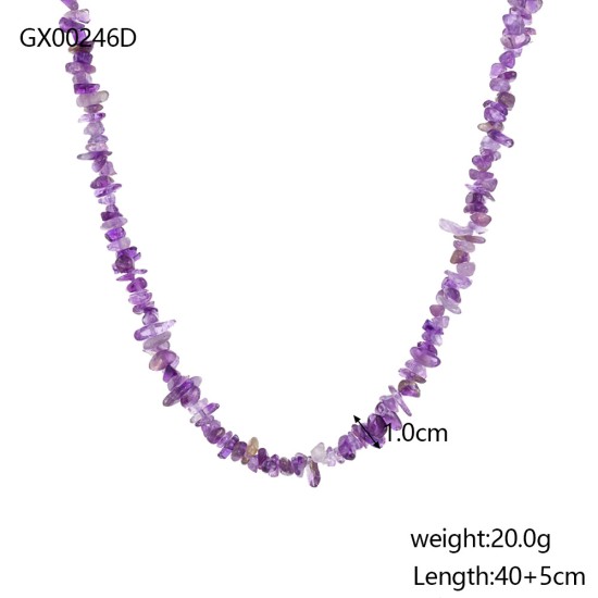 Natural stone stainless steel necklace