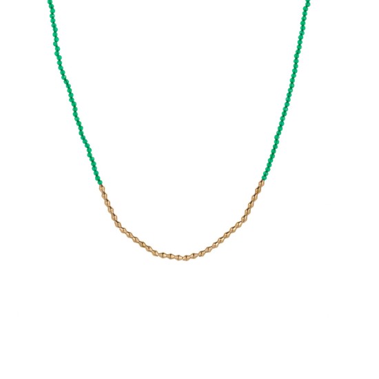 Natural stone stainless steel necklace