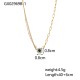 Zircon pendant stainless steel necklace