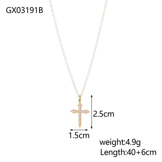 Pearl stainless steel necklace