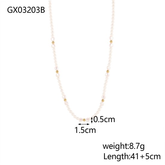 Pearl stainless steel necklace