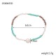 Colored natural stone stainless steel bracelet