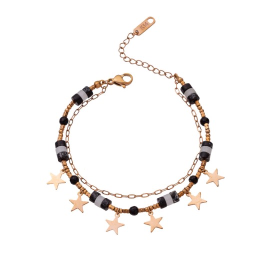 Crystal stainless steel bracelet