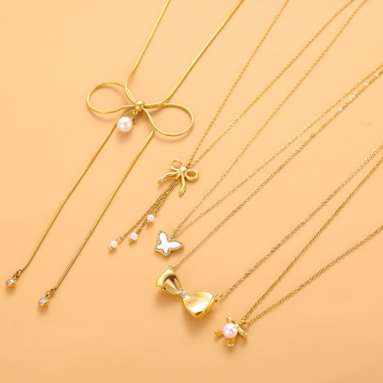 Butterfly stainless steel necklace