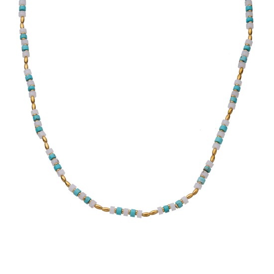 Colorful natural stone layered necklace