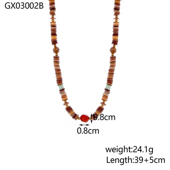 Colorful zircon stainless steel necklace