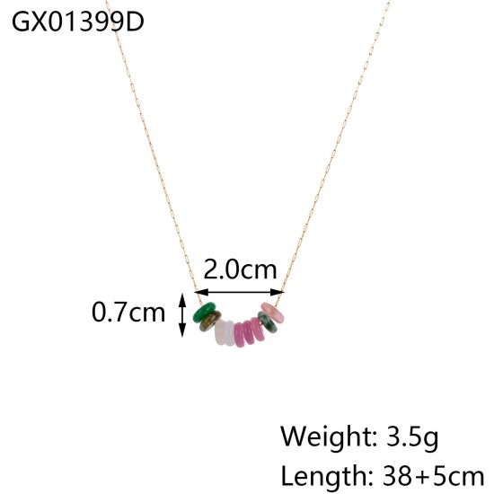 Colorful natural stone pearl necklace